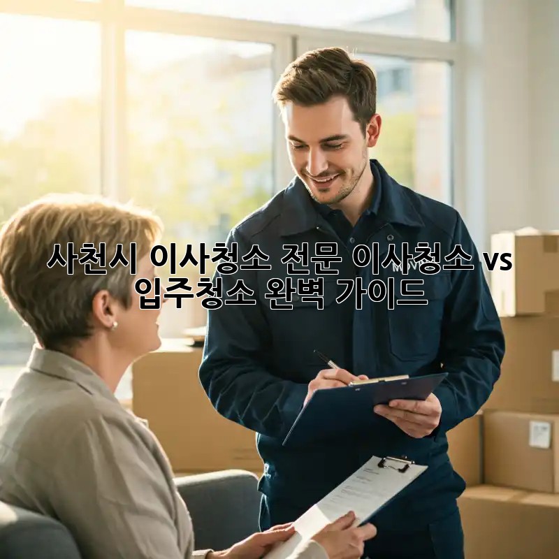 사천시 이사청소 전문: 이사청소 vs 입주청소 완벽 가이드