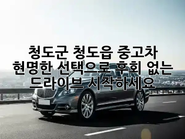 청도군 청도읍 중고차, 현명한 선택으로 후회 없는 드라이브 시작하세요! 🚗💨