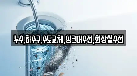 누수,하수구,수도교체,싱크대수전,화장실수전