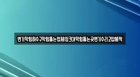 변기막힘하수구막힘뚫는업체싱크대막힘뚫는곳변기수리고압세척