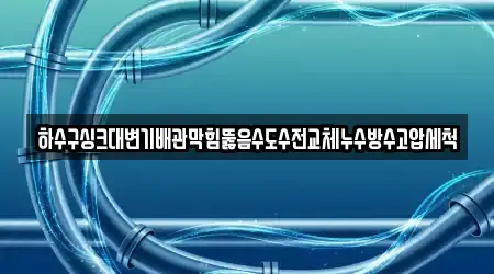 하수구싱크대변기배관막힘뚫음수도수전교체누수방수고압세척