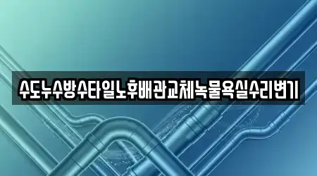 수도누수방수타일노후배관교체녹물욕실수리변기
