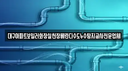 대구아파트보일러화장실천장베란다수도누수탐지공사전문업체