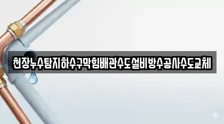 천장누수탐지하수구막힘배관수도설비방수공사수도교체