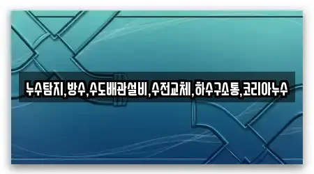 누수탐지,방수,수도배관설비,수전교체,하수구소통,코리아누수