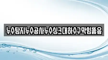 누수탐지누수공사누수싱크대하수구막힘뚫음