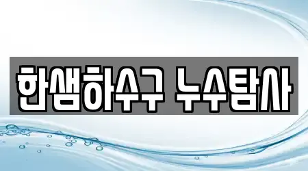 한샘하수구 누수탐사
