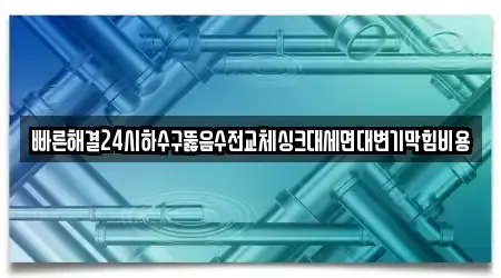 빠른해결24시하수구뚫음수전교체싱크대세면대변기막힘비용