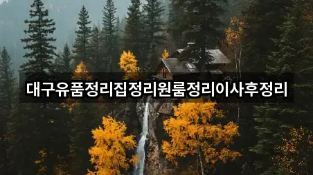 대구유품정리집정리원룸정리이사후정리