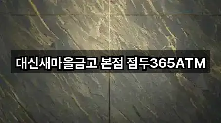 대신새마을금고 본점 점두365ATM