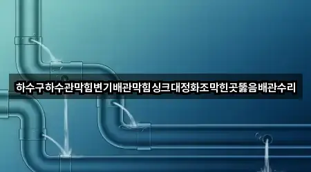 하수구하수관막힘변기배관막힘싱크대정화조막힌곳뚫음배관수리