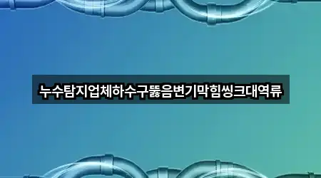 누수탐지업체하수구뚫음변기막힘씽크대역류