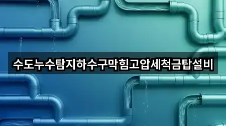 수도누수탐지하수구막힘고압세척금탑설비